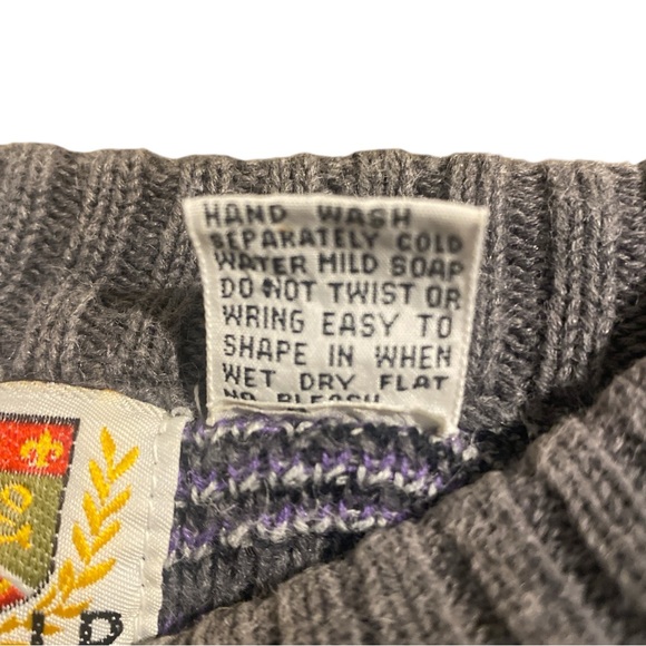 VTG Fluid Sweater Men’s XL Purple Gray Black Knit Geometric 80’s Retro Crew Neck - Picture 5 of 11